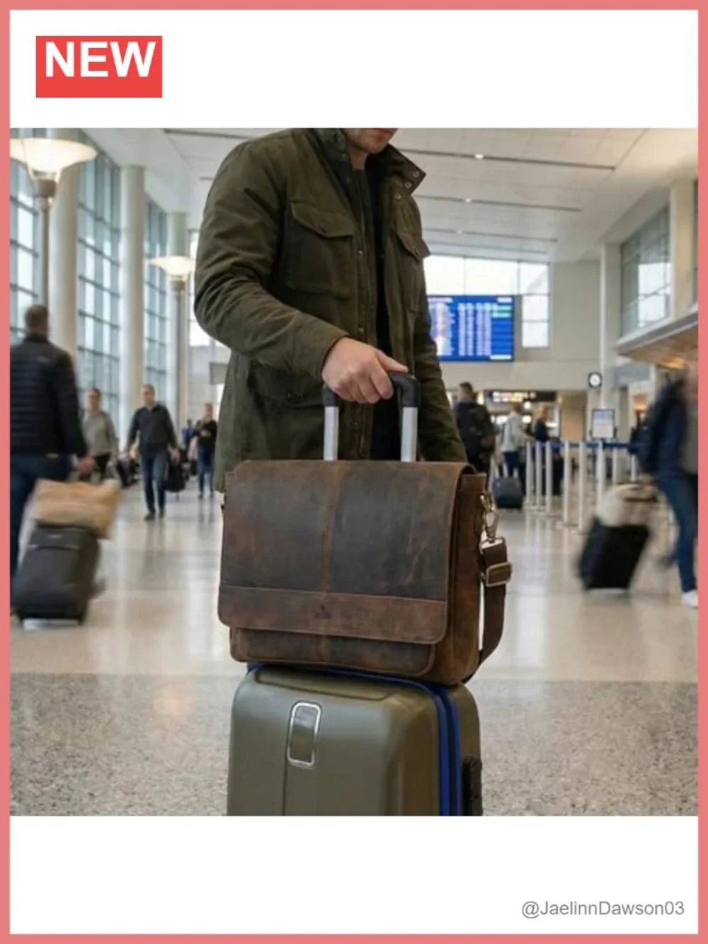 Genuine Leather Messenger Bag 16